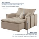Ver imagem 7 de Poltrona Cama em Linho Bege Detroid 110cm Yescasa
