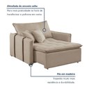 Ver imagem 4 de Poltrona Cama em Linho Bege Detroid 110cm Yescasa
