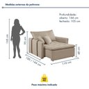 Ver imagem 3 de Poltrona Cama em Linho Bege Detroid 110cm Yescasa