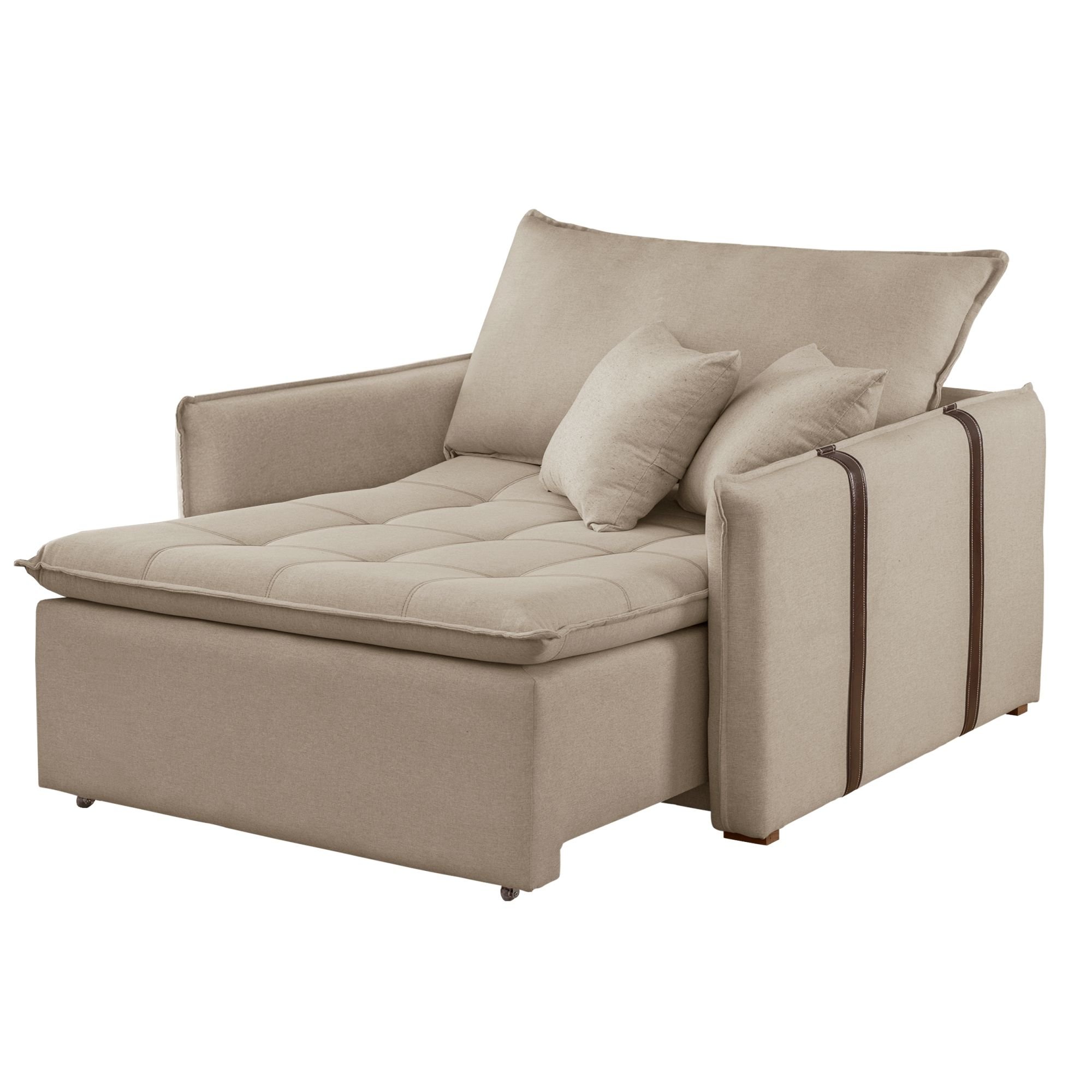 Poltrona Cama 110cm Detroid Yescasa Linho  - 12