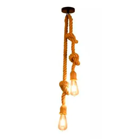 Luminária de Teto com Corda - Soquete E27, Ideal para Cozinha e Bar - Estilo Industrial e Vintage