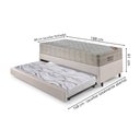 Ver imagem 2 de Bicama Box Solteiro Corino Linho 88x188x28 cm com Colchão Airtech Ortobom Molas Ensacadas
