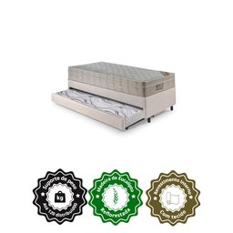 Bicama Box Solteiro Corino Linho 88x188x28 cm com Colchão Airtech Ortobom Molas Ensacadas - 5