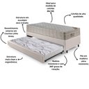 Ver imagem 4 de Bicama Box Solteiro Corino Linho 88x188x28 cm com Colchão Airtech Ortobom Molas Ensacadas