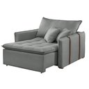 Ver imagem 2 de Poltrona Cama em Linho Cinza Detroid 110cm Yescasa