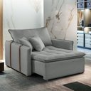 Ver imagem 1 de Poltrona Cama em Linho Cinza Detroid 110cm Yescasa