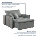Ver imagem 7 de Poltrona Cama em Linho Cinza Detroid 110cm Yescasa