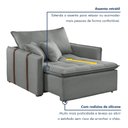 Ver imagem 6 de Poltrona Cama em Linho Cinza Detroid 110cm Yescasa