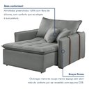 Ver mais imagens de Poltrona Cama em Linho Cinza Detroid 110cm Yescasa