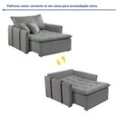 Ver imagem 4 de Poltrona Cama em Linho Cinza Detroid 110cm Yescasa