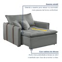 Ver imagem 5 de Poltrona Cama 110cm Detroid Yescasa Linho 