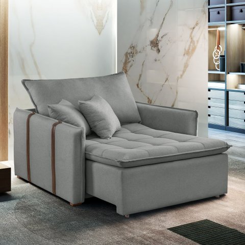 Poltrona Cama 110cm Detroid Yescasa Linho 