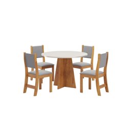 Conjunto Sala de Jantar Mesa Chilli 90cm Tampo Redondo com 4 Cadeiras Sol  - 2