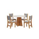 Ver imagem 2 de Conjunto Sala de Jantar Mesa Chilli 90cm Tampo Redondo com 4 Cadeiras Sol Bege/Mel/Blonde/Cinza