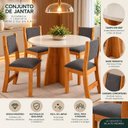 Ver imagem 4 de Conjunto Sala de Jantar Mesa Chilli 90cm Tampo Redondo com 4 Cadeiras Sol Bege/Mel/Blonde/Cinza