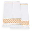 Ver imagem 2 de Pano de Copa Vitória Kit 2 peças - Dohler Branco/Laranja