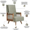 Ver imagem 4 de Poltrona de Amamentação Fixa Pés Manu Líria D02 Bouclê Verde Oliva C-199 - Lyam Decor