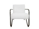 Ver imagem 2 de Kit 2 Poltronas Decorativa Bela Couro Branco Braço Cromado Ms Decor