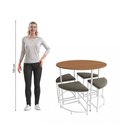 Ver imagem 6 de Mesa Redonda com 4 Bancos Estofados Kappesberg Canela/Branco