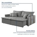 Ver imagem 7 de Sofá Cama Retrátil e Reclinável 3 Lugares Linho Cinza Detroid 200cm Yescasa