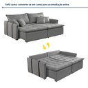Ver imagem 4 de Sofá Cama 3 Lugares Retrátil 200cm Detroid Yescasa Linho Cinza