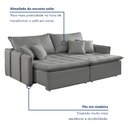 Ver imagem 3 de Sofá Cama 200cm Detroid Yescasa Linho