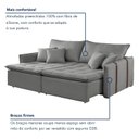 Ver mais imagens de Sofá Cama Retrátil e Reclinável 3 Lugares Linho Cinza Detroid 200cm Yescasa