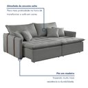 Ver imagem 4 de Sofá Cama 3 Lugares Retrátil 200cm Detroid Yescasa Linho Cinza 