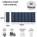 Ver imagem 5 de Cabeceira Casal Veludo Azul Placa Modulada Estofada Ripada Adesiva