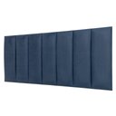 Ver imagem 3 de Cabeceira Casal Veludo Azul Placa Modulada Estofada Ripada Adesiva