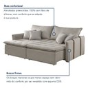 Ver imagem 7 de Sofá Cama Retrátil e Reclinável 3 Lugares Linho Gelo Detroid 200cm Yescasa