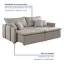Ver imagem 3 de Sofá Cama 200cm Detroid Yescasa Linho
