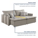 Ver imagem 5 de Sofá Cama 3 Lugares Retrátil 200cm Detroid Yescasa Linho Cinza