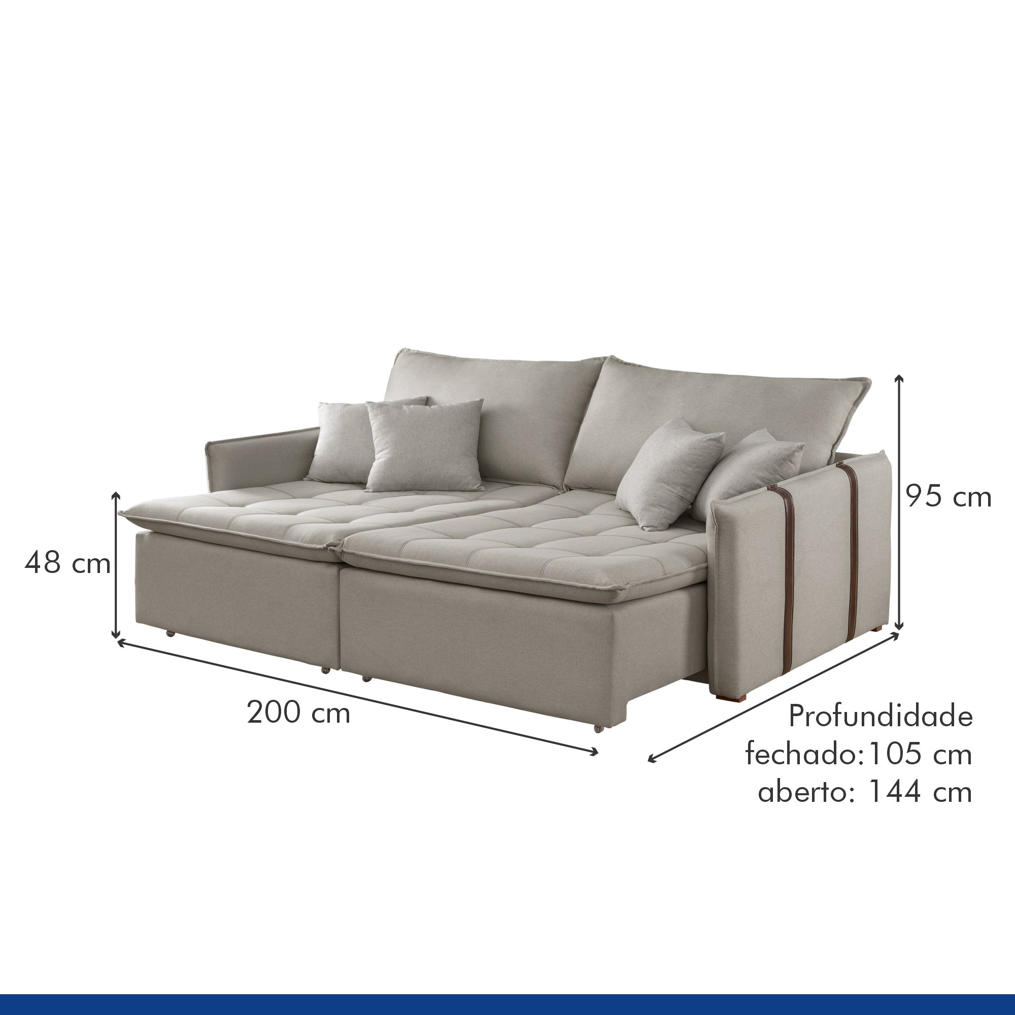 Sofá Cama 200cm Detroid Yescasa - 3