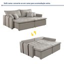 Ver imagem 3 de Sofá Cama 3 Lugares Retrátil 200cm Detroid Yescasa Linho Cinza