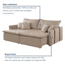 Ver imagem 7 de Sofá Cama 3 Lugares Retrátil 200cm Detroid Yescasa Linho Bege