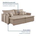 Ver imagem 4 de Sofá Cama 3 Lugares Retrátil 200cm Detroid Yescasa Linho Bege 