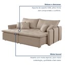 Ver mais imagens de Sofá Cama 3 Lugares Retrátil 200cm Detroid Yescasa Linho Bege