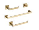 Ver imagem 1 de Kit Acessórios Banheiro Aço Inox 304 Luxo 4 Peças Dourado - Brinovar