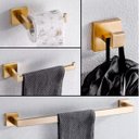 Ver imagem 3 de Kit Acessórios Banheiro Aço Inox 304 Luxo 4 Peças Dourado - Brinovar