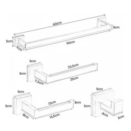 Kit Acessórios Banheiro Aço Inox 304 Luxo 4 Peças Dourado - Brinovar - 4