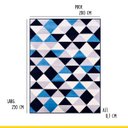 Ver imagem 5 de Tapete Retangular Grande Losango 250x200 Cm Quarto Sala Reinassance Verona Veludo Preto - Clicklar