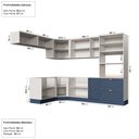 Ver imagem 5 de Cozinha Modulada 8 Peças 4 Aéreos 3 Balcões e Torre Quente Arizona CabeCasa MadeiraOriginals Azul/Branco