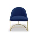 Ver imagem 1 de Kit 2 Banqueta Poltrona Lua Penteadeira e Salão com Base Metálica:azul Marinho