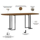 Ver imagem 4 de Mesa de Jantar 8 Lugares Retangular Orgânico 200cm Pés Industrial Alina N01 Cinamomo Preto - Lyam