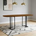 Ver imagem 1 de Mesa de Jantar 8 Lugares Retangular Orgânico 200cm Pés Industrial Alina N01 Cinamomo Preto - Lyam
