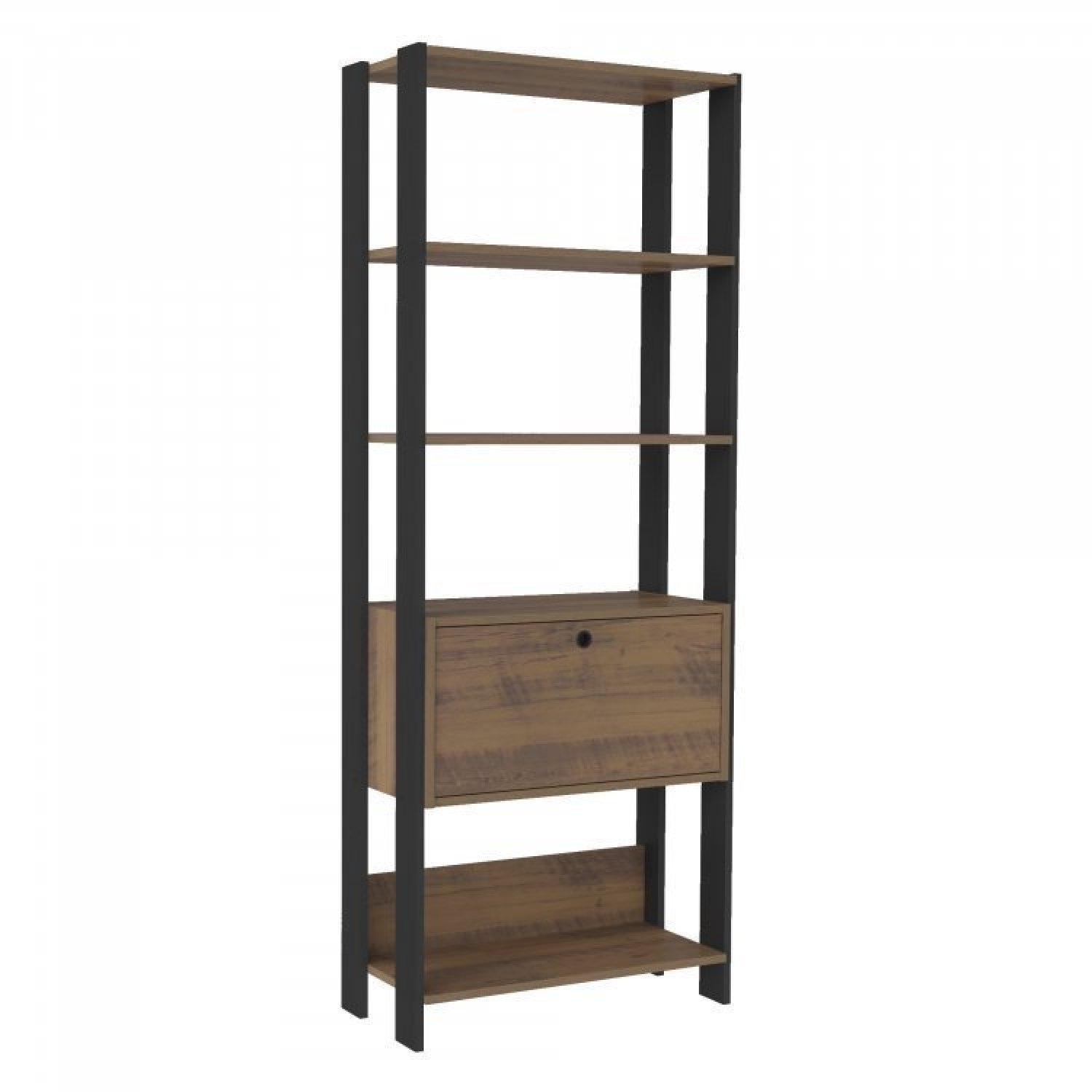 Escrivaninha 140cm com Estante 4 Prateleiras 1 Porta Espresso Móveis - 5