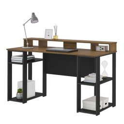 Escrivaninha 140cm com Estante 4 Prateleiras 1 Porta Espresso Móveis - 14
