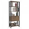 Escrivaninha 140cm com Estante 4 Prateleiras 1 Porta Espresso Móveis - 7