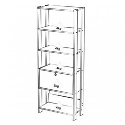 Escrivaninha 140cm com Estante 4 Prateleiras 1 Porta Espresso Móveis - 11
